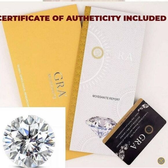 CERTIFIED Genuine Moissanite Diamond 2 Ct Round Stud Earrings-18K/925SS - Picture 8 of 10